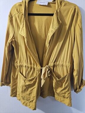 Promod Mustard Drawstring Hooded Jacket